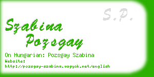 szabina pozsgay business card